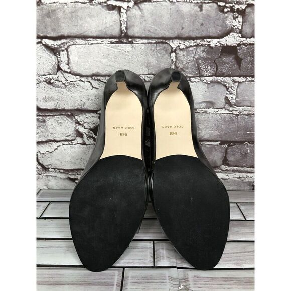 Cole Haan Silver Metallic Leather Peep Toe Pumps Stiletto Heels Women Sz 8.5B US - Picture 13 of 16